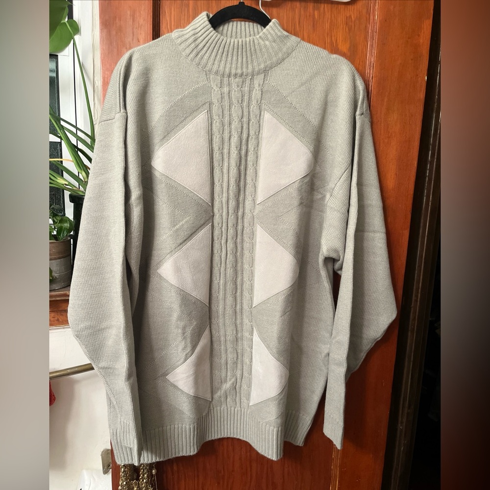 Jordan Craig Collection Vintage Men’s Mock Turtleneck Patchwork Sweater Sz XL